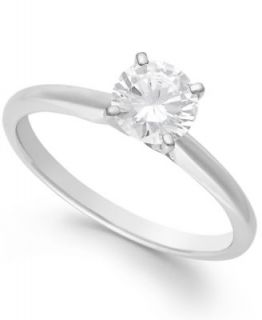 Diamond Ring, 14k White Gold Square Shaped Diamond Halo Ring (1 1/2 ct. t.w.)   Rings   Jewelry & Watches