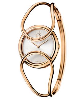 Calvin Klein Watch, Womens Swiss Inclined Pink Gold PVD Stainless Steel Bangle Bracelet 30mm K4C2M616   Watches   Jewelry & Watches
