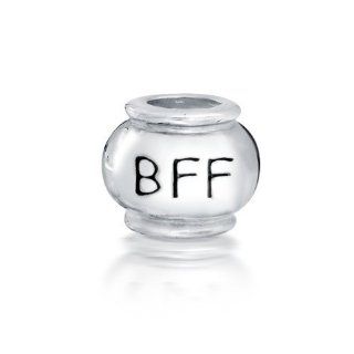Bling Jewelry 925 Sterling Best Friends Forever Message Bead Fits Pandora Charm: Friendship Jewelry: Jewelry