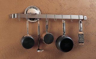2 1/2 Foot Stainless Steel Bar Rack With Chrome Hooks   106 109 33 Kitchen & Dining