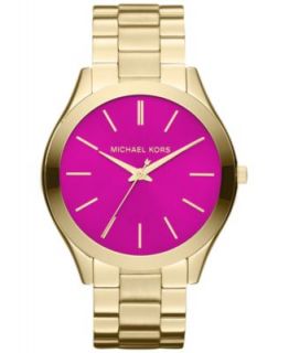 Michael Kors Womens Slim Runway Gold Tone Stainless Steel Bracelet Watch 42mm MK3265   Watches   Jewelry & Watches