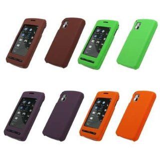 4 Pack of Premium Soft Silicone Gel Skin Cover Cases (Brown, Dark Purple, Orange, Neon Green) for LG Vu CU920: Cell Phones & Accessories