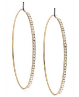 Michael Kors Silver Tone Clear Pave Medium Whisper Hoop Earrings   Fashion Jewelry   Jewelry & Watches