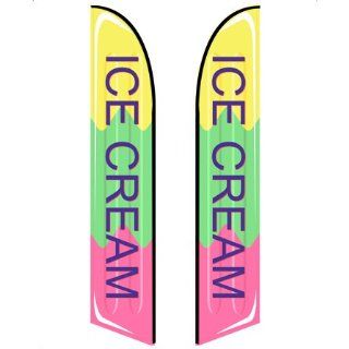13.5ft Ice Cream 103 Feather Banner (Double Sided) : Business And Store Signs : Office Products