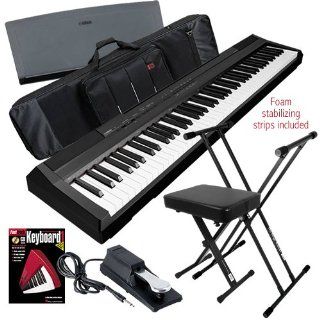 Yamaha P 105 Digital Piano STAGE BUNDLE w/ Keyboard Bag, Stand & Bench: Musical Instruments