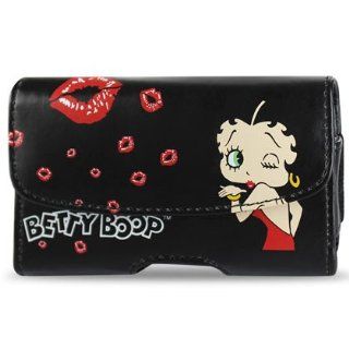 Reiko DHP102A TREO650B296B Durably Crafted Premium Horizontal Betty Boop Pouch for Palm Treo 650   1 Pack   Retail Packaging   Black: Cell Phones & Accessories