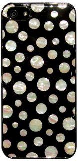 Antique Alive C103 Mother of Pearl Deluxe Polka Dot Pattern Design Hard Shell Protective Case for iPhone 5   1 Pack   Retail Packaging   Black: Cell Phones & Accessories