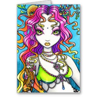 Lyra Shimmering Rainbow Koi Tattoo Mermaid Card