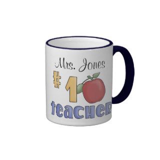 Number One Teacher, #1 Teacher Print Art Design Coffee Mug