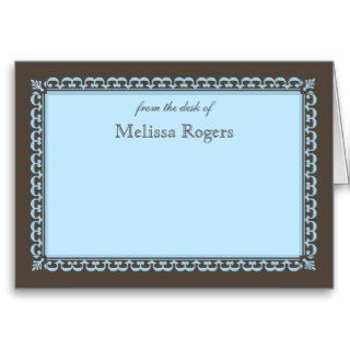 Scroll Frame Blue Note Card