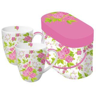 Paperproducts Design  Gift Set of 2 Mugs   Little Spring Roses Design  