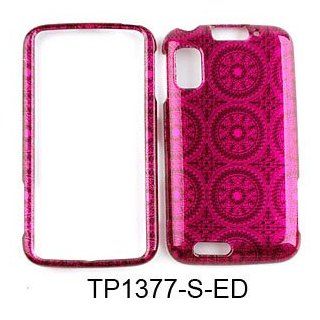 CELL PHONE CASE COVER FOR MOTOROLA ATRIX 4G MB860 TRANS HOT PINK CIRCULAR PATTERNS Cell Phones & Accessories