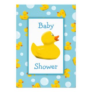 Rubber Ducky and Bubbles Theme Baby Shower Invite