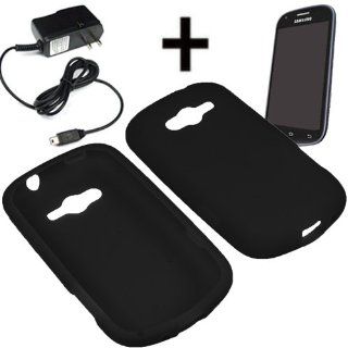 BW Silicone Sleeve Gel Cover Skin Case for Sprint, Virgin Mobile Samsung Galaxy Reverb M950 + Travel Charger Black: Cell Phones & Accessories