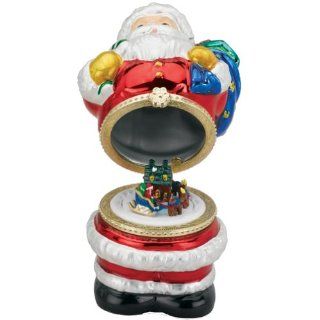 Mr. Christmas 4 1/2 Inch Mini Porcelain Music Box, Metallic Finish    Santa   Holiday Figurines