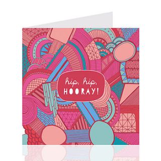 'hip, hip, hooray!' card by sian elin