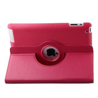 Generic Detour 360 Rotating Hot Pink Vegan Leather Case for iPad 2/3/4 Case with On/Off Switch Computers & Accessories