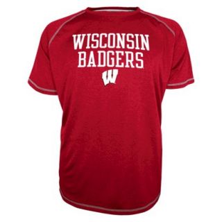 NCAA Mens Raglan Shirt Wisconsin Red