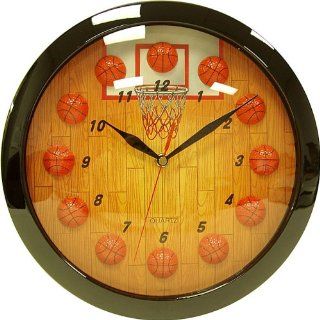 BASKETBALL DESIGN SPORTS KIDS ROOM HANGING WALL CLOCK: Toys & Games