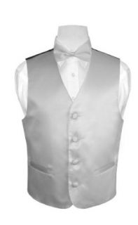 BOY'S Solid SILVER GREY Color Dress Vest BOWTIE Set size 6: Apparel Accessories: Clothing