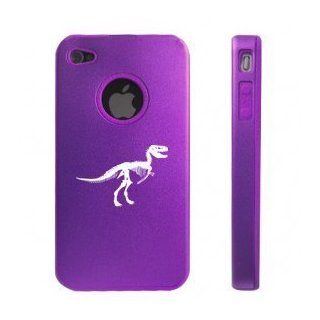 Apple iPhone 4 4S 4G Purple DD134 Aluminum & Silicone Case Dinosaur Fossil: Cell Phones & Accessories