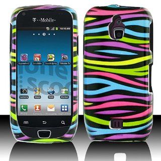 Rainbow Zebra Stripe Hard Cover Case for Samsung Exhibit 4G SGH T759: Cell Phones & Accessories