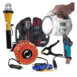Automobile Emergency Tool Geek KitTM w/Radio Flashlight, 12V Work Light, 36 Pc Tool Set, Tire Gauge, Car Charger & More! : Office Supplies : Office Products