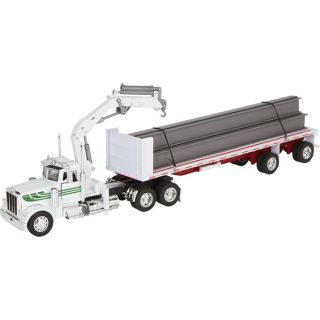 New Ray Die-Cast Truck Replica — Peterbilt 379 Flatbed Trailer with I-Beam, 1:32 Scale, Model# 14343  Peterbilt Collectibles