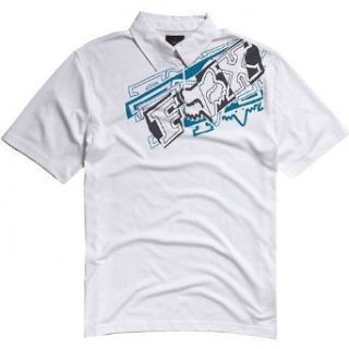 Fox Racing Brazzer Polo Shirt WHITE Md at  Mens Clothing store