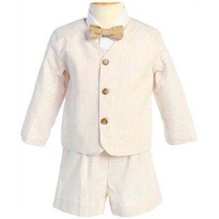 Lito Boys Khaki Seersucker Eaton Suit (12 18 months): Clothing