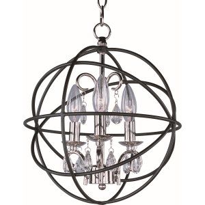 Maxim MAX 25140ARPN Anthracite and Polished Nickel Orbit 3 Light Pendant