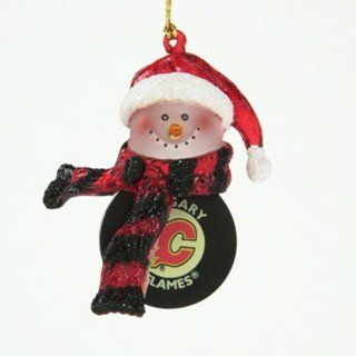 Calgary Flames NHL Striped Acrylic Snowman Ornament (3") : Sports Fan Hanging Ornaments : Sports & Outdoors