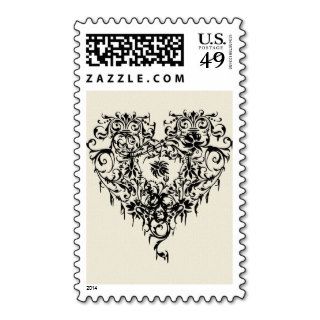 Ornate Gothic Heart Postage Stamp