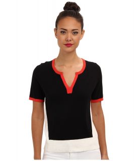 Anne Klein S/S Color Block Pullover Womens Short Sleeve Pullover (Black)