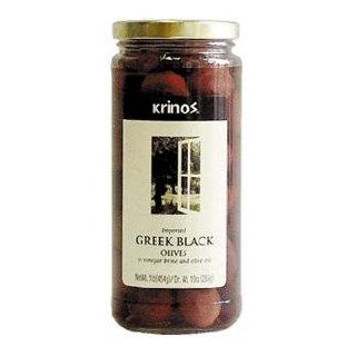 Greek Black Olives (krinos) 1lb, Dr.Wt. 10oz : Kalamata Olives Produce : Grocery & Gourmet Food