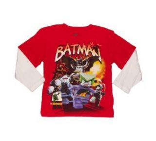 Lego Batman Vs Villians Boys Long Sleeve T shirt (7, Red): Fashion T Shirts: Clothing