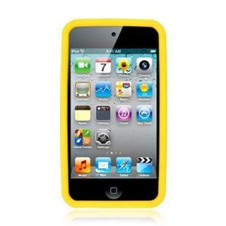 Yellow Silicone Rubber Gel Soft Skin Case Cover for Apple Ipod Touch iTouch 4th Generation 4g 4 8gb 32gb 64gb by Electromaster: Cell Phones & Accessories