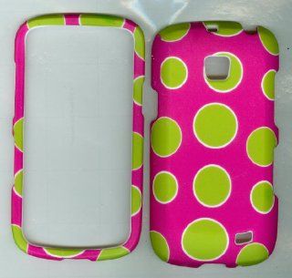 Pink Green Dot Case Cover Hard Phone Snap on Cover Rubberized Skin Faceplates: Cell Phones & Accessories