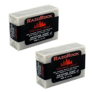 RazoRock Thermal Mud Artisan Bar Soap 100g   2 Pack: Health & Personal Care