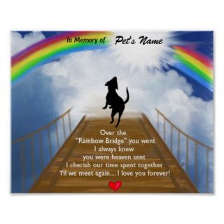 Rainbow Bridge Memorial Poem for Dogs Posters