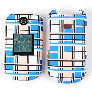 ACCESSORY MATTE COVER HARD CASE FOR SAMSUNG CHRONO 2 R270 BLUE WHITE BLOCKS: Cell Phones & Accessories