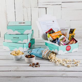 three healthy snack boxes gift subscription by saviour snacks
