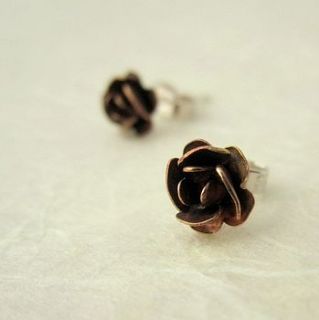 petite rose stud earrings by mela jewellery
