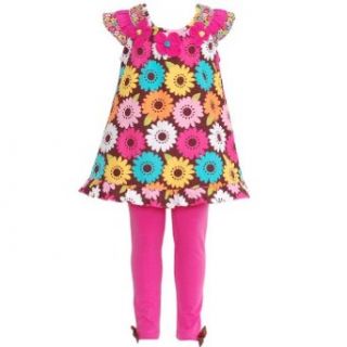 Rare Editions Multi Color Bold Floral Print Outfit Toddler Girls 4T: Rare Too: Clothing