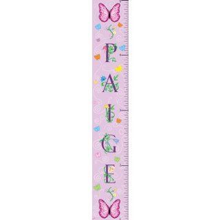 Butterfly Girl Growth Chart Background Color: Pink : Nursery Wall Decor : Baby