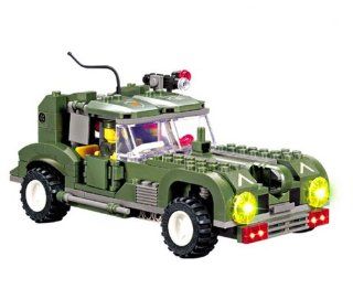 251pcs Army Jeep Truck Building Blocks Bricks Set Enlighten Toy: Toys & Games