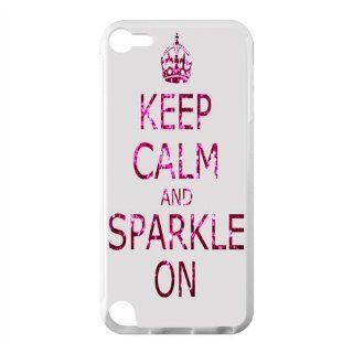 Keep Calm and Sparkle On Custom Case for IPod Touch 5 TPU (Laser Technology): Cell Phones & Accessories