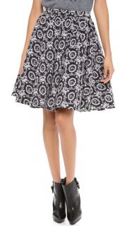 alice + olivia Garrie Embroidered Full Skirt