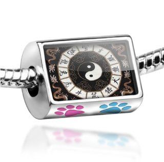 Neonblond Bead Dog/Cat Paw "Yin and yang, ying Zodiac"   Fits Pandora charm Bracelet NEONBLOND Jewelry & Accessories Jewelry