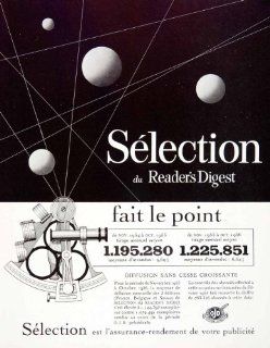 1957 Ad Selection Readers Digest Sextant Planet Astrology OJD Publication Paris   Original Print Ad  